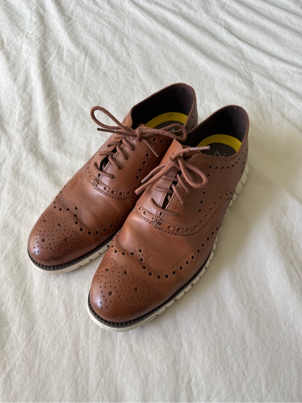 Cole Haan Men's Brown Leather Wingtip Derby Oxfords